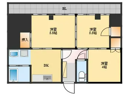 第一池田ビル(3DK/3階)の間取り写真