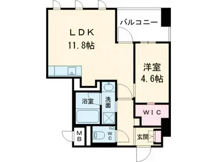 ラヴィーナ奈良(1LDK/2階)の間取り写真