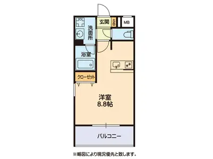 SAINT-HURST(ワンルーム/1階)の間取り写真