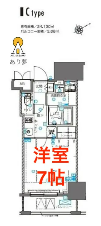 ZOOM横浜桜木町 8階階 間取り