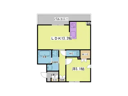 DIAMOND GREEN(1LDK/2階)の間取り写真