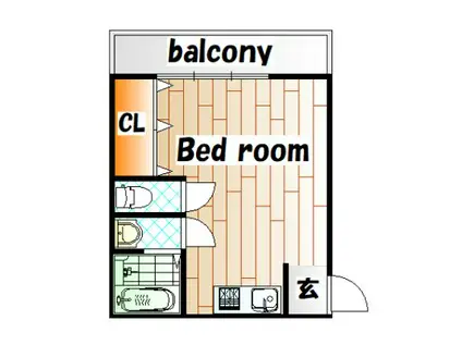 浅香レジデンス(ワンルーム/5階)の間取り写真