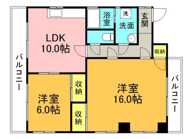AOYAMAビル(2LDK/3階)の間取り写真