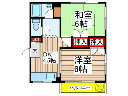 廣田マンション(2DK/2階)の間取り写真
