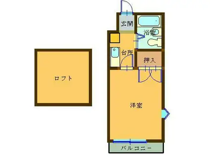 グランドフジ弐番館(1K/2階)の間取り写真