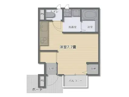 ネオブラッサム富戸(ワンルーム/1階)の間取り写真