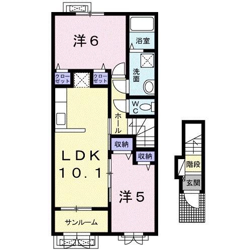 ルコネッサンス(2LDK/2階)の間取り写真