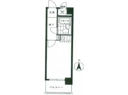 ライオンズマンション海老名(ワンルーム/3階)の間取り写真