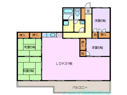 ファインパレス尾ノ上(4LDK/4階)の間取り写真