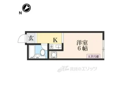 COLORS 南草津 Ⅰ(1K/1階)の間取り写真