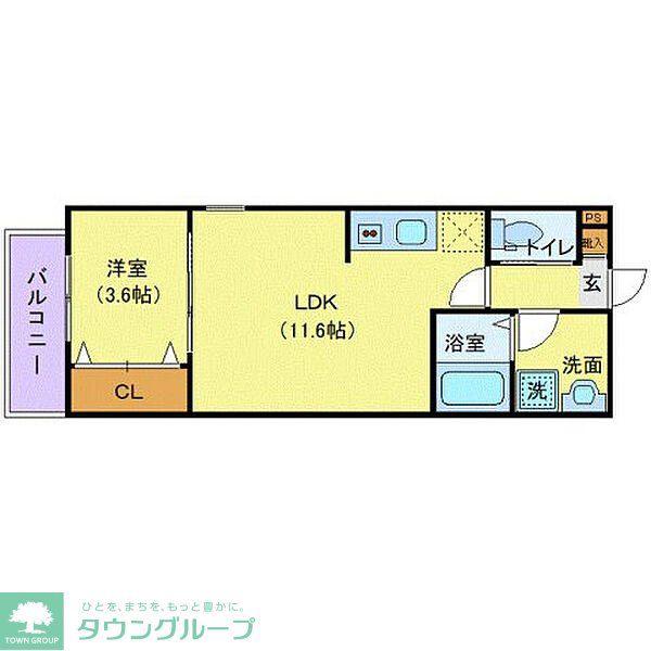 ジーメゾン千葉浜野プラージュ(1LDK/1階)の間取り写真