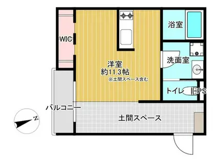 LE RIVAGE大町東(ワンルーム/1階)の間取り写真