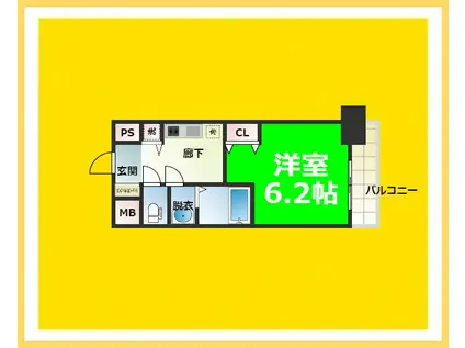 プレサンス難波インフィニティ(1K/7階)の間取り写真