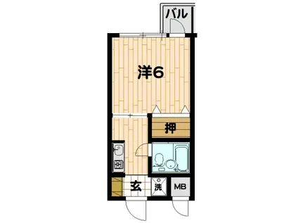 アルファライフ(ワンルーム/4階)の間取り写真