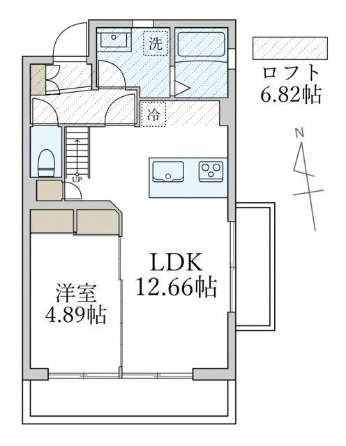 カンフローエンス・久地(1LDK/5階)の間取り写真