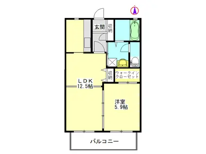 THERMAL夏見(1LDK/1階)の間取り写真