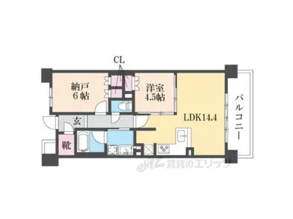 レジデンスザ京都東山大和大路(2LDK/2階)の間取り写真