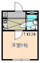 RARA伊勢原NO.2(1K/1階)の間取り写真