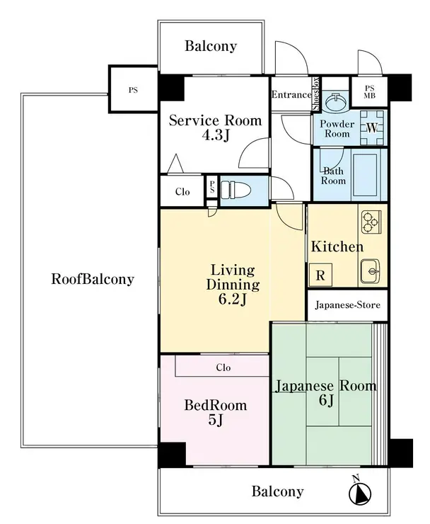 ランデージ津田沼 6階階 間取り