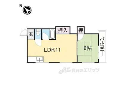 YSグリーンヒルズ(1LDK/3階)の間取り写真