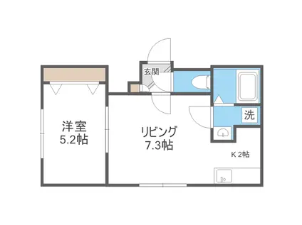 EXOR本通(1LDK/1階)の間取り写真