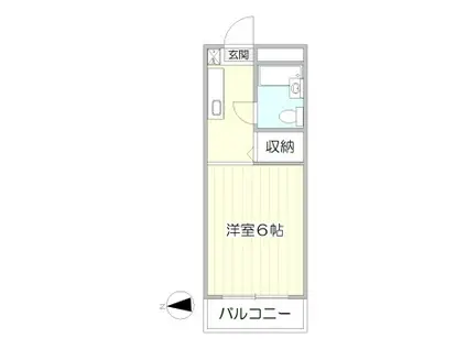 ハイツ東山B(1K/2階)の間取り写真