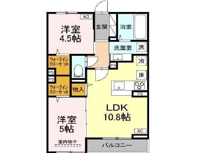 ボヌール T(2LDK/3階)の間取り写真