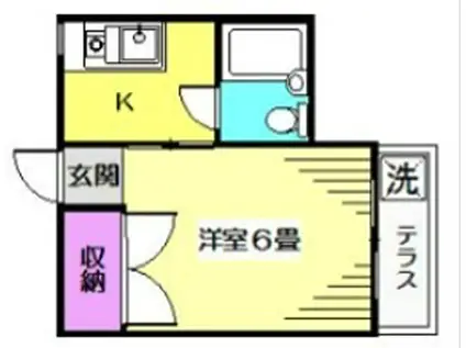 フラット北町(1K/1階)の間取り写真