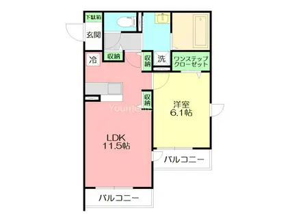 ファイン ステージ(1LDK/2階)の間取り写真