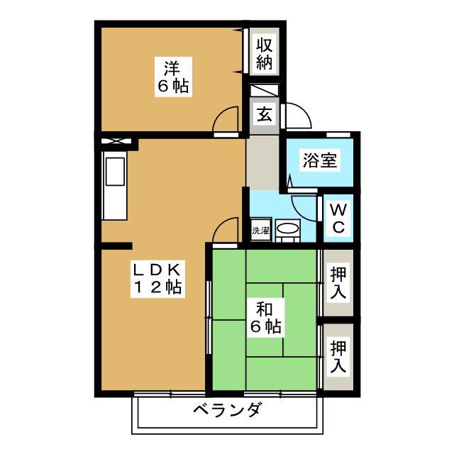 フォーラム ワーゴ(2LDK/2階)の間取り写真