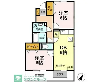 トップVVIVIIVIII(2DK/1階)の間取り写真