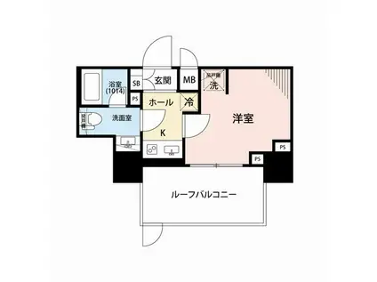 プレール・ドゥーク戸越銀座通(1K/7階)の間取り写真