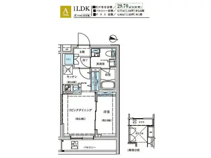WEAVE BASE -OJI KAMIYA 王子神谷(1LDK/3階)の間取り写真