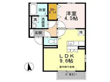 リヴェールメゾン(1LDK/1階)の間取り写真