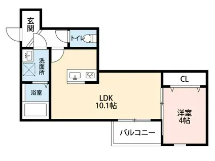 グレイスコート熊本学園大学東(1LDK/2階)の間取り写真