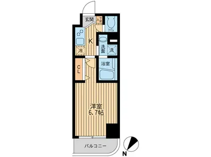 HF関内レジデンス(1K/10階)の間取り写真