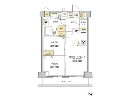 リビオメゾン南砂町(2LDK/13階)の間取り写真