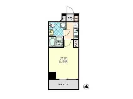 グランフォース三ノ輪(1K/6階)の間取り写真