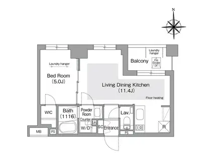 コンフォリア・リヴ文京護国寺(1LDK/3階)の間取り写真