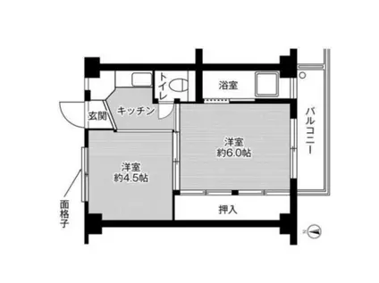ビレッジハウス福田II4号棟(2K/1階)の間取り写真
