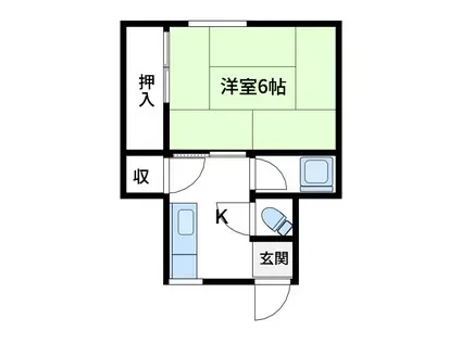 三村マンション(1K/1階)の間取り写真
