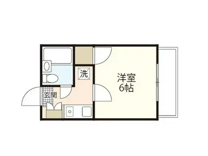 迫コーポ(1K/1階)の間取り写真