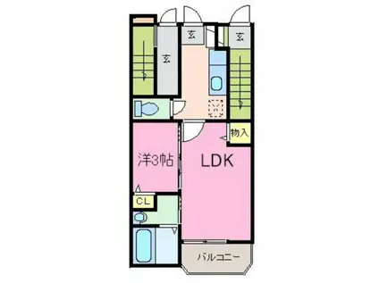 サンフェリシアン綾部駅前(1LDK/2階)の間取り写真