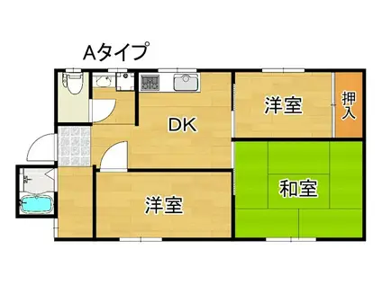 玉城マンション(3DK/3階)の間取り写真