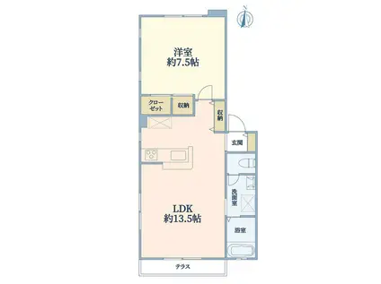 フォレスタ横浜(1LDK/2階)の間取り写真