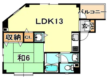 バーベナ(1LDK/4階)の間取り写真