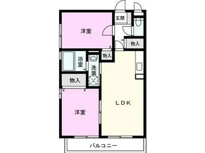 ロイヤルガーデン I(1LDK/3階)の間取り写真