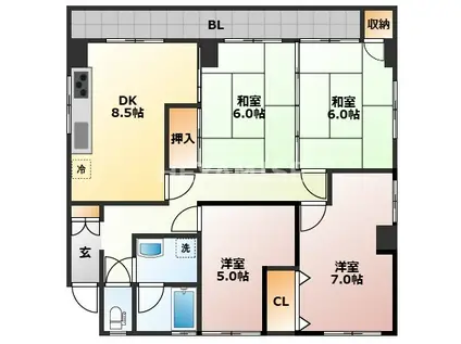 有吉マンション(1DK/3階)の間取り写真