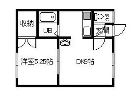 ドリームハイツ友光3号館(1DK/1階)の間取り写真