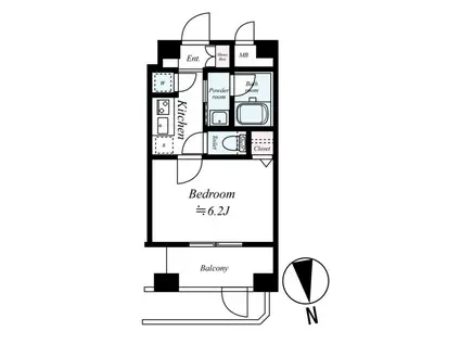 サンテミリオンお茶の水(1K/12階)の間取り写真